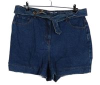 Dámské tmavomodré riflové kraťasy s vysokým pasem a páskem Next 