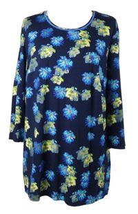 Dámské tmavomodro-žluté květované triko Goldner 