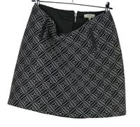 Dámská černo-bílá vzrorovaná sukně s falešnými kapsami Papaya