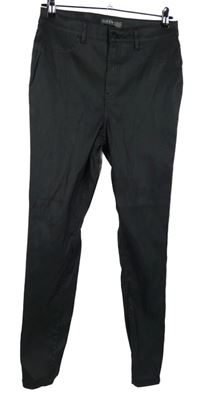 Dámské černé potažené skinny kalhoty Denim