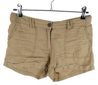 Dámské béžové lněné kraťasy H&M
