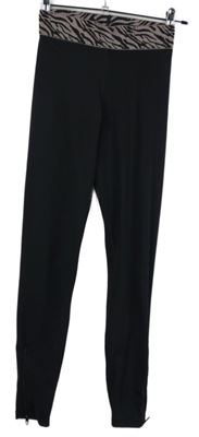 Dámské černo-vzorované sportovní funkční legíny H&M