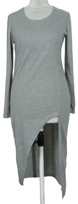 Dámské šedé úpletové šaty s rozparkem Baluoke 