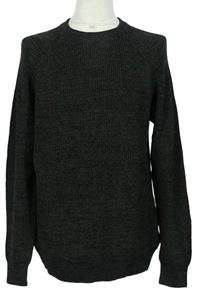 Pánský černo-šedý melírovaný svetr C&A