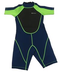 Černo-tmavomodro-neonově zelený neopren s logem Mountain Warehouse