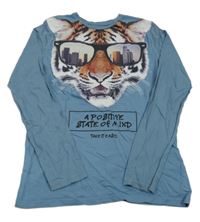 Modré triko s tygrem C&A