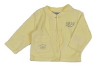 Žlutá sametová propínací mikina s nápisem 