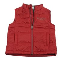 Červená šusťáková zateplená vesta s nápisem Impidimpi