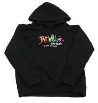 Černá mikina s nápisem a kapucí 