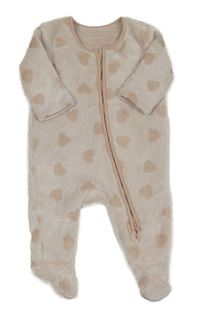 Světlerůžový chlupatý overal se srdíčky George