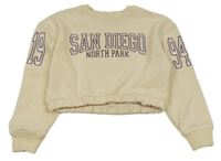 Béžová crop mikina s nápisem Primark