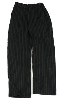 Černé pruhované slavnostní kalhoty H&M