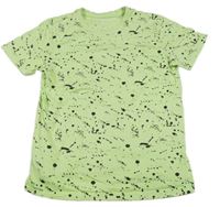 Neonově zelené tričko s flíčky Primark