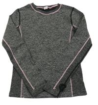 Šedo-černé melírované funkční triko Yigga