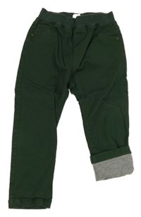 Tmavozelené podšité rifle H&M