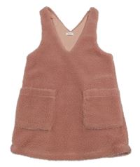 Růžové huňaté podšité šaty Next