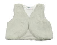 Bílá chlupatá podšitá vesta Topomini