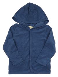 Nové - modrá froté propínací mikina s kapucí Lupilu