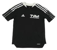 Černo-bílé sportovní tričko s potiskem Adidas