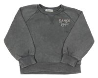 Šedá mikina s ružovo-stříbrným nápisem Primark