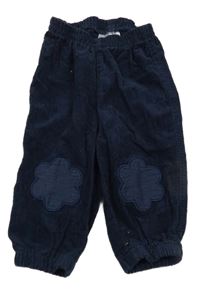 Tmavomodré manšestrové kalhoty 