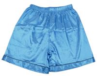 Modré saténové pyžamové kraťasy 