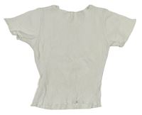 Bílé žebrované tričko Shein