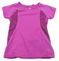 Fuchsiovo-vzorované sportovní tričko H&M