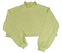 Citronová oversize crop mikina s límečkem H&M