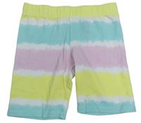 Barevné duhové batikované elastické kraťasy Primark