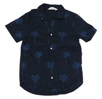 Tmavomodrá košile s palmami H&M
