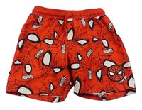 Červené plážové kraťasy se Spider-manem Primark 