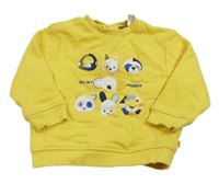 Žlutá mikina se zvířaty 