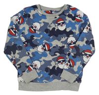 Modro-šedá army mikina se Santou Pep&Co