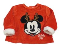 Červené plyšové triko s Mickeym Disney