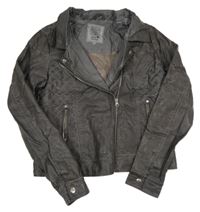 Tmavošedá koženková bunda C&A