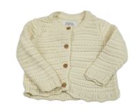 Vanilkový perforovaný propínací svetr F&F