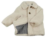 Smetanový huňatý podšitý kabát F&F