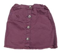 Fialová plátěná propínací sukně 