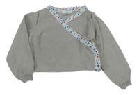 Šedý zavinovací svetr s barevným lemem Obaibi