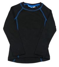 Černé thermo triko s modrým prošíváním Crivit
