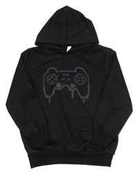 Černá mikina s ovladačem a kapucí 