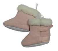 Nové - Světlerůžové semišové capáčky/válenky