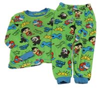 Zelené sametové pyžamo s obrázky George