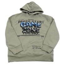 Béžová mikina s nápisy a kapucí C&A