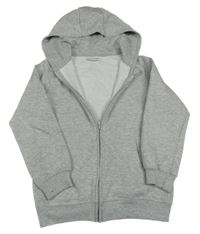 Světlešedá propínací mikina s kapucí 