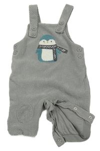 Šedé laclové podšité manšestráky s tučňákem George