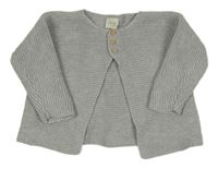 Šedý propínací svetr 