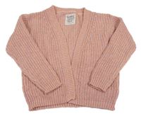 Růžový třpytivý pletený cardigan C&A