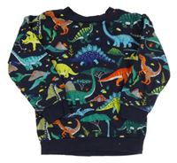 Tmavomodrá mikina s dinosaury Nutmeg